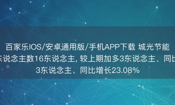 百家乐IOS/安卓通用版/手机APP下载 城光节能2025年参保东说念主数16东说念主， 较上期加多3东说念主、同比增长23.08%