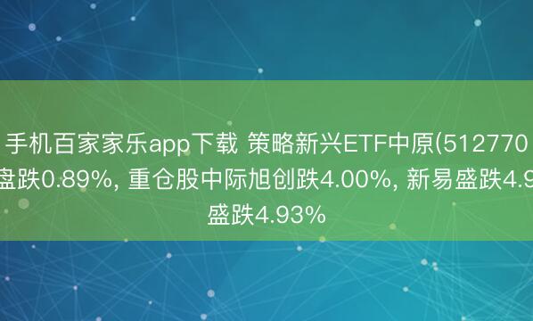 手机百家家乐app下载 策略新兴ETF中原(512770)开盘跌0.89%， 重仓股中际旭创跌4.00%， 新易盛跌4.93%