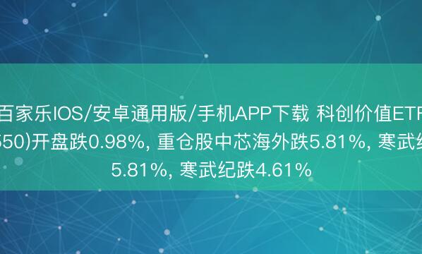 百家乐IOS/安卓通用版/手机APP下载 科创价值ETF中原(589550)开盘跌0.98%， 重仓股中芯海外跌5.81%， 寒武纪跌4.61%
