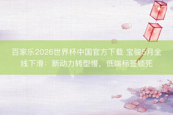 百家乐2026世界杯中国官方下载 宝骏5月全线下滑：新动力转型慢，低端标签锁死