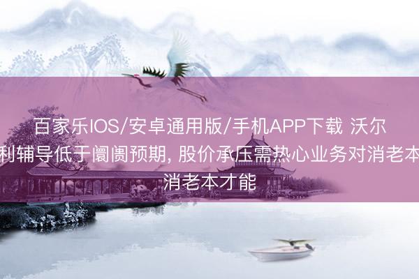 百家乐IOS/安卓通用版/手机APP下载 沃尔玛盈利辅导低于阛阓预期， 股价承压需热心业务对消老本才能